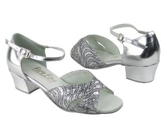 Dance shoes women silver leather   